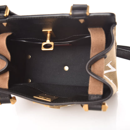 Valentino Garavani Calfskin Cotton Canvas VLTN Print Small Joylock Satchel Green 5 of 8
