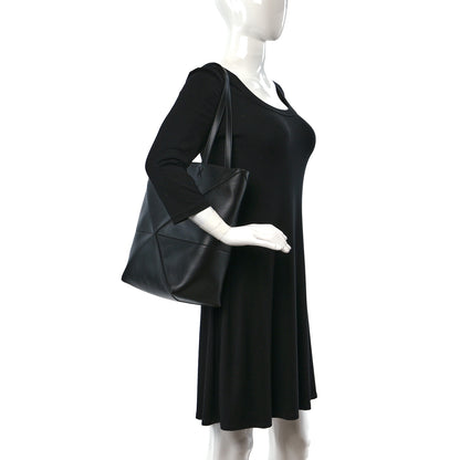 Loewe Shiny Calfskin Medium Puzzle Fold Tote Black 2 of 11