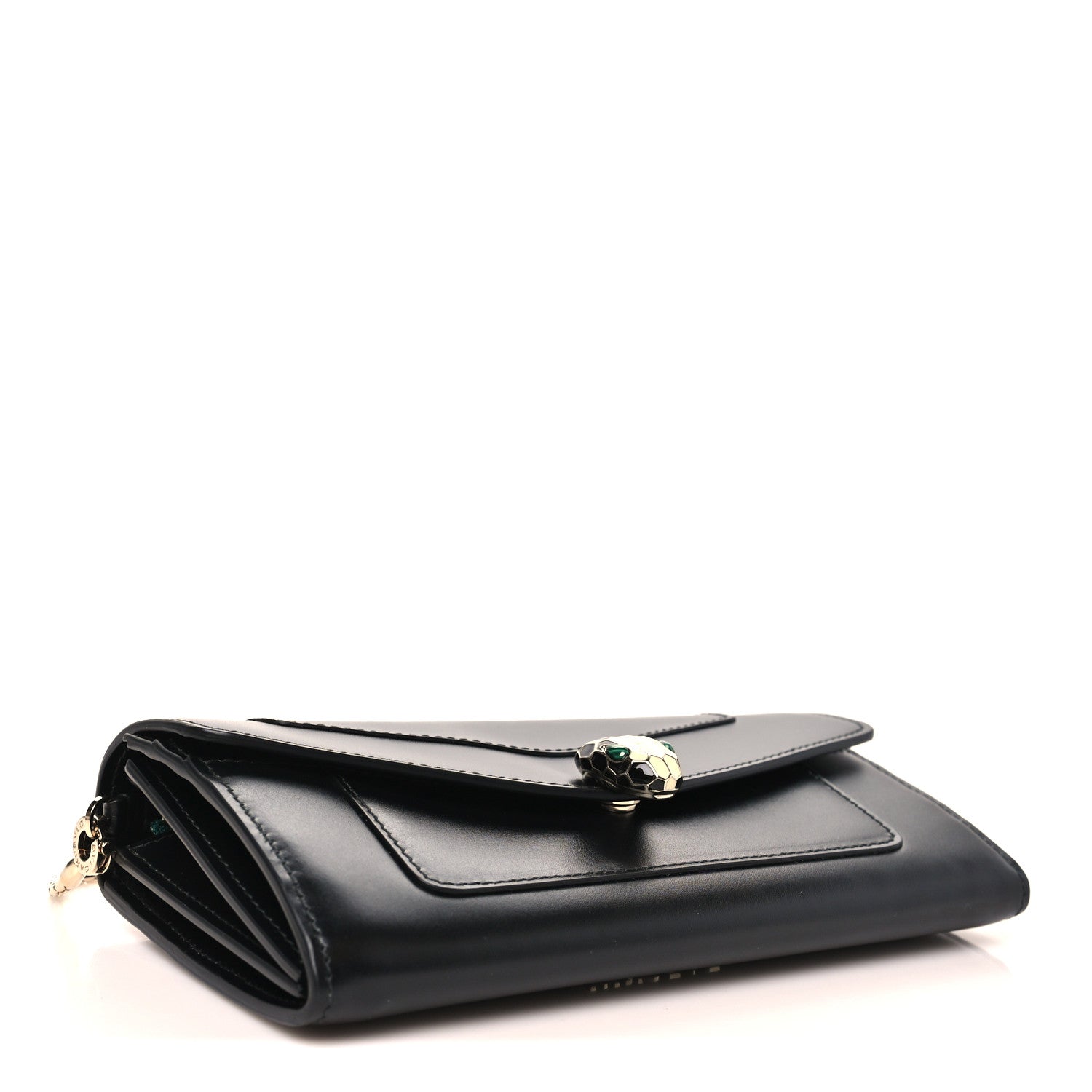 Bulgari Calfskin Serpenti Forever Chain Wallet Black 4 of 11