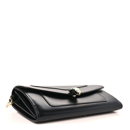 Bulgari Calfskin Serpenti Forever Chain Wallet Black 4 of 11