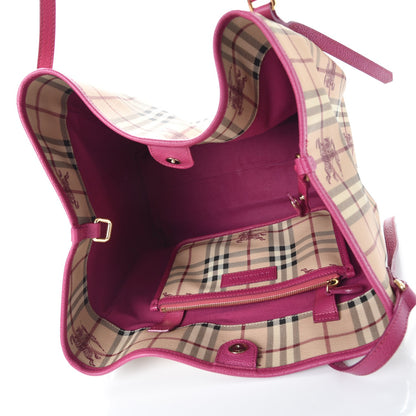 Burberry Haymarket Check Medium Canterbury Tote Bright Rhubarb Pink 5 of 13