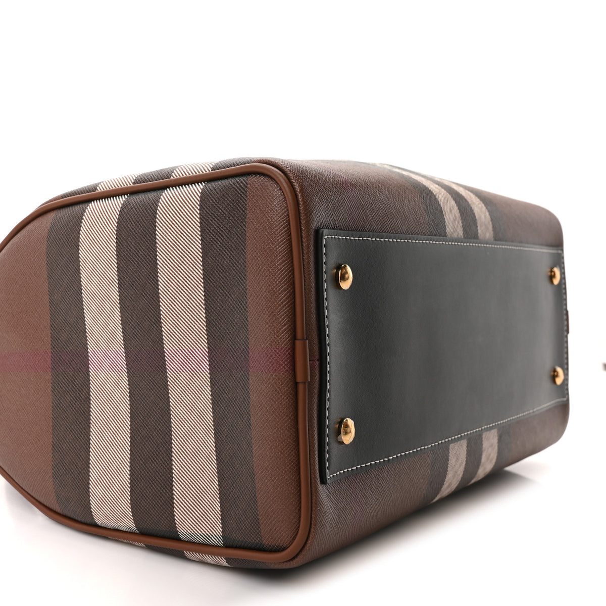 Burberry E-canvas Check Bowling Bag Dark Birch Brown 7 of 8