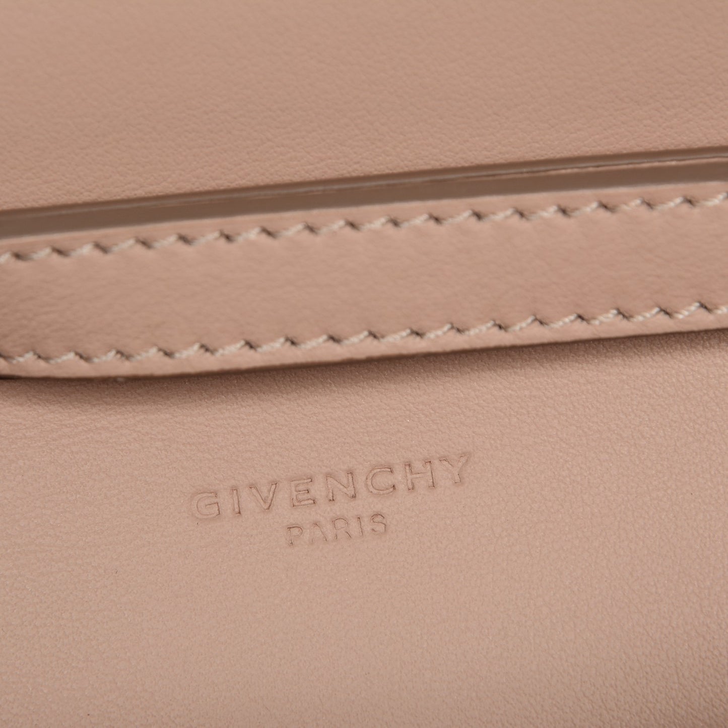 Calfskin Logo Debossed Crossbody Light Pink