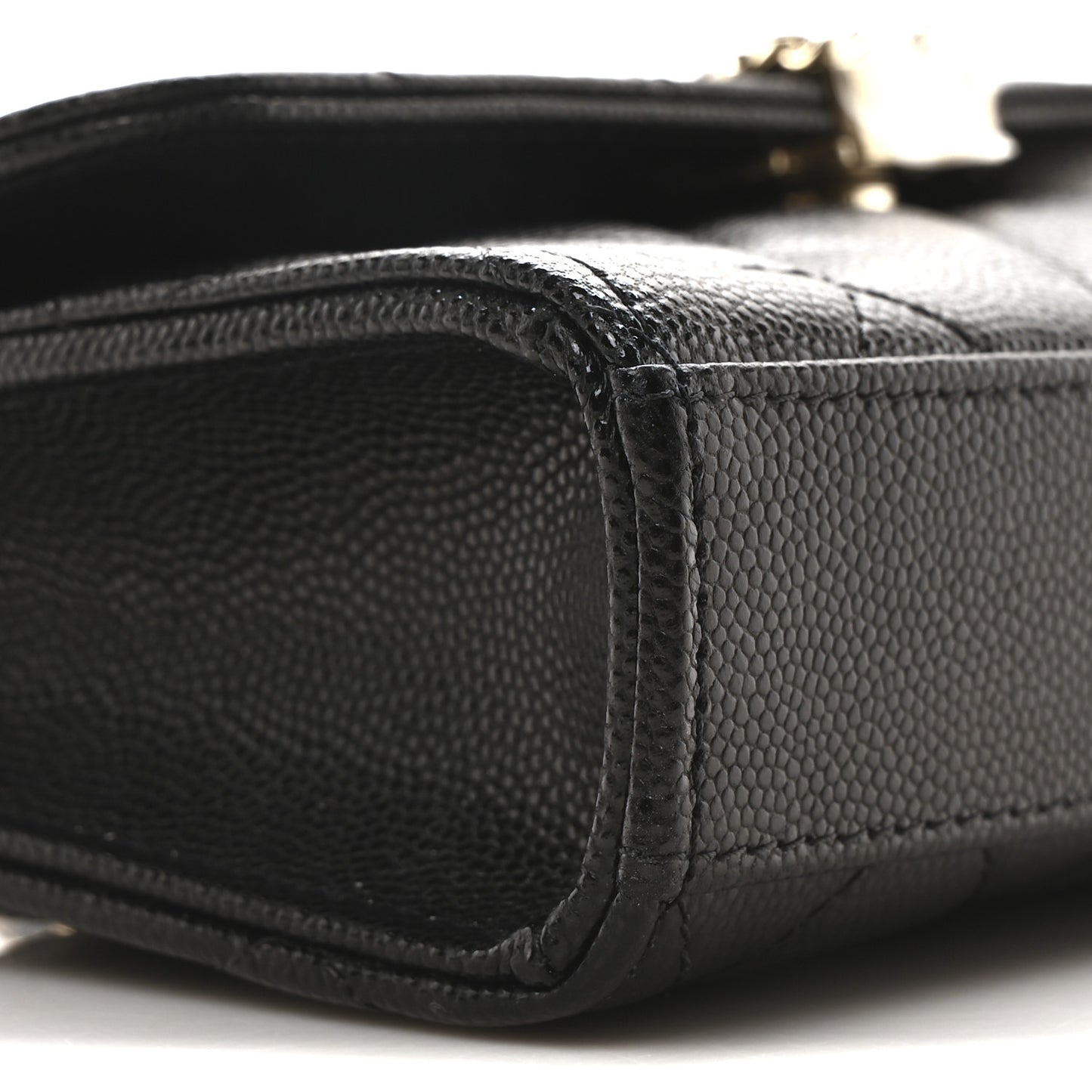 Caviar Quilted Chain Match Top Handle Phone Holder With Chain Black