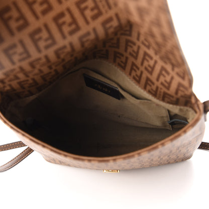 Fendi Zucchino Spalmati Vitello Tube Messenger Bag Nocciola Castagna 5 of 10