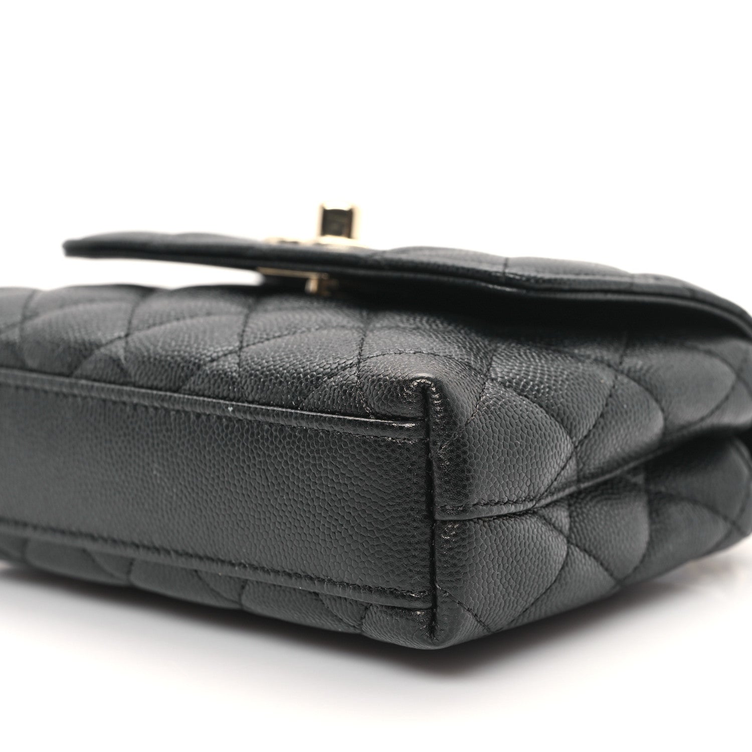 Chanel Caviar Quilted Coco Handle Clutch With Chain Black 10 of 11