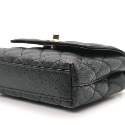 Chanel Caviar Quilted Coco Handle Clutch With Chain Black 10 of 11
