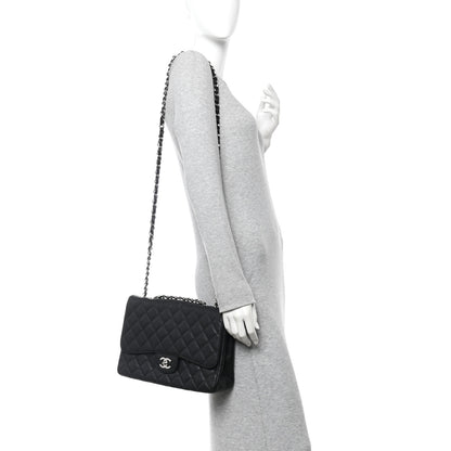 Chanel Caviar Quilted Jumbo Single Flap Black 2 of 10
