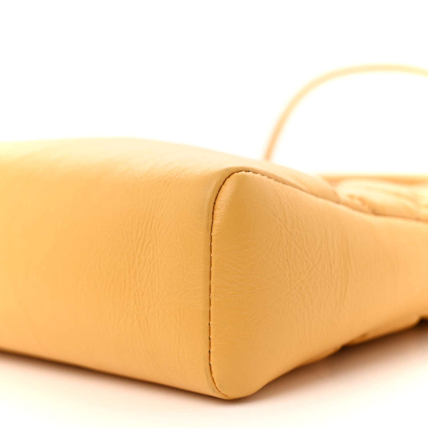 Chanel Shiny Crumpled Calfskin Quilted Mini 31 Shopping Bag Yellow 9 of 11
