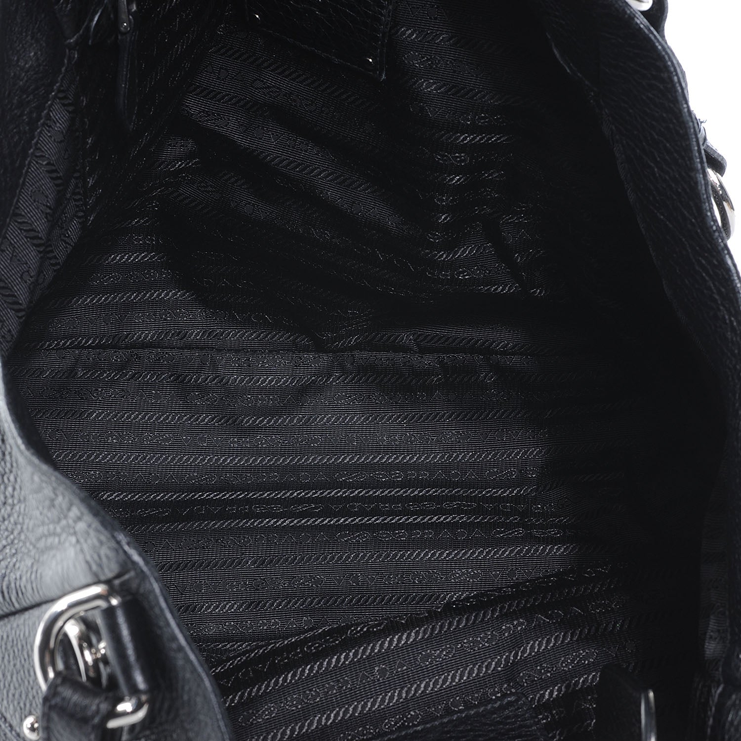 Prada Vitello Daino Shoulder Bag Black 5 of 10