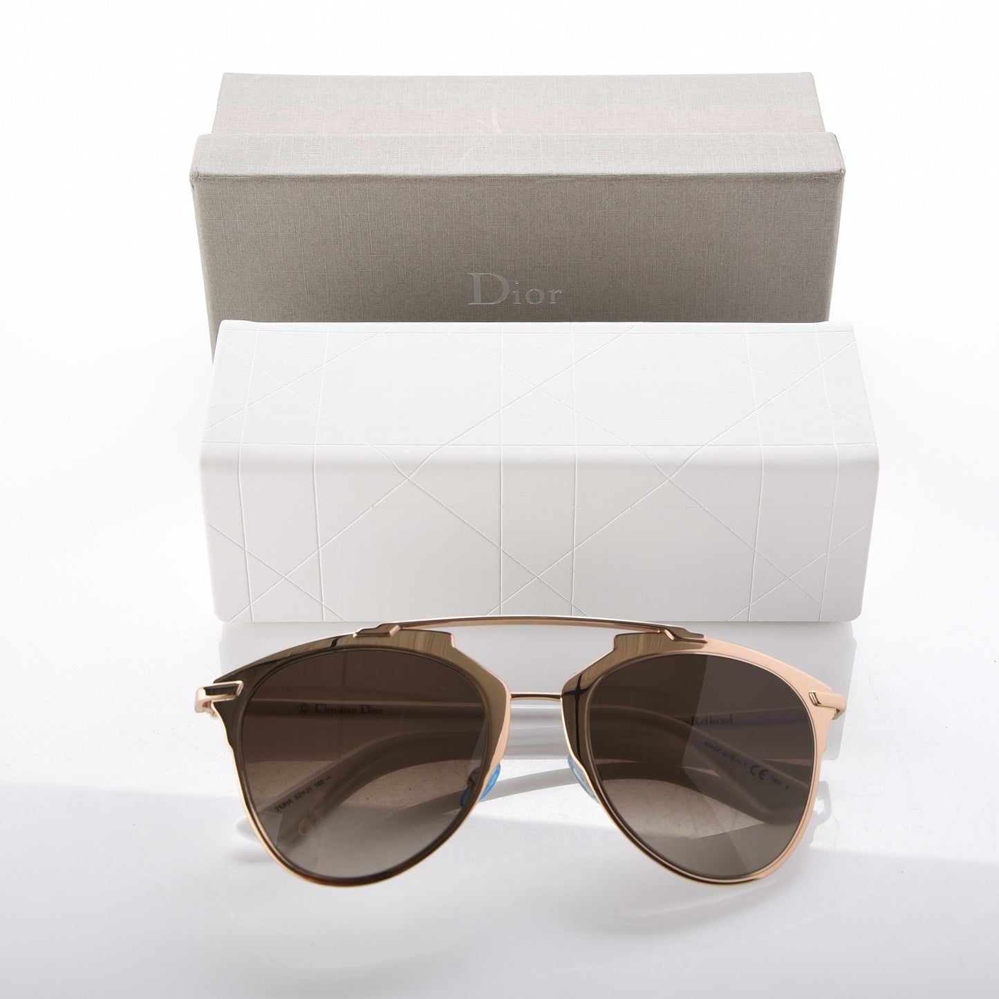 Reflected Sunglasses Rose Gold White