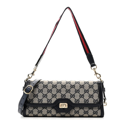Gucci GG Monogram Small Luce Shoulder Bag Beige Blue 1 of 10