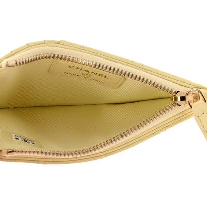 Chanel Caviar Quilted Flap Zip Card Holder Light Yellow 5 of 8