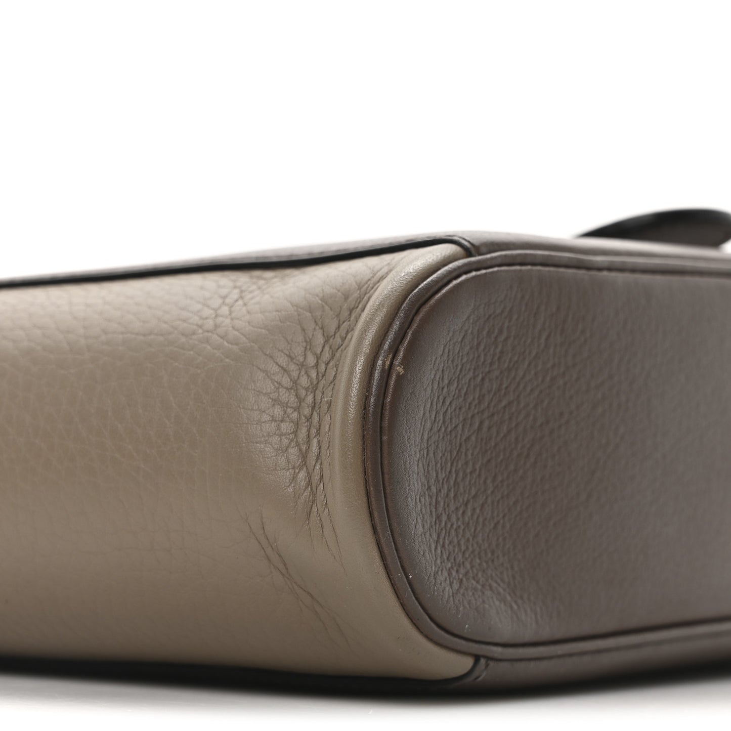 Grained Calfskin Top Handle Crossbody Bag Brown