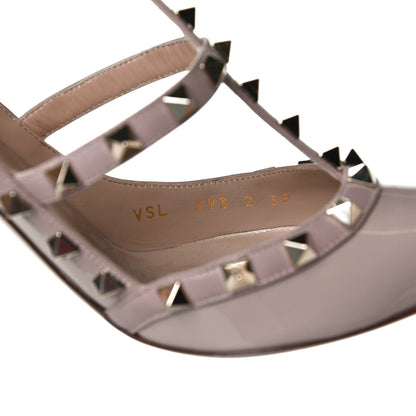 Valentino Garavani Patent Nappa Rockstud Ankle Strap 100mm Pumps 39 Poudre 10 of 13