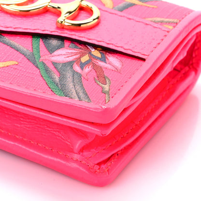 Gucci Calfskin Flora Print Zumi Card Case Fuxia Fluo 8 of 8
