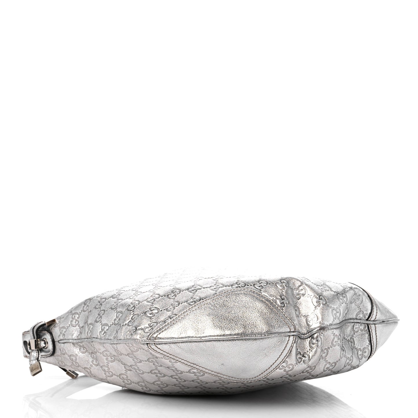 Metallic Guccissima Large Princy Hobo Silver