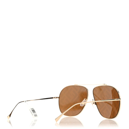 Fendi Metal Fendi Forever Aviator Sunglasses FF0407/G/S Gold 4 of 7