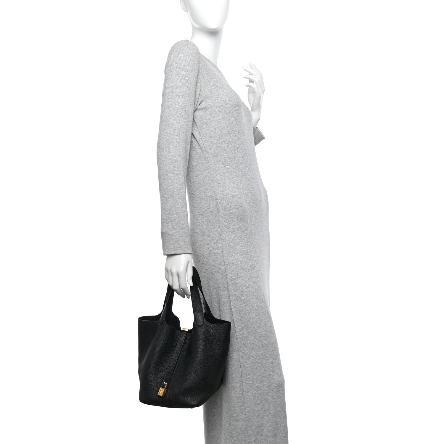 Hermes Taurillon Clemence Picotin Lock 22 MM Black 2 of 10