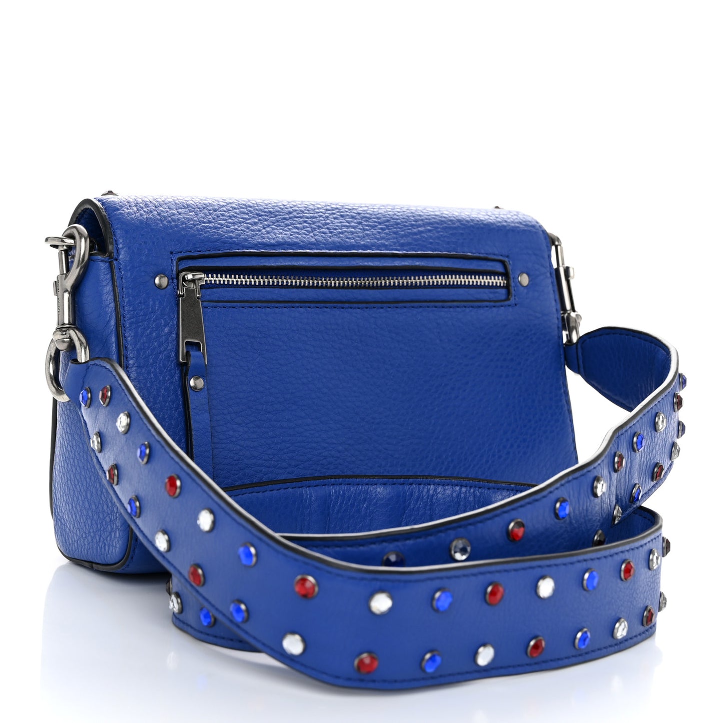 Calfskin Crystal Pretty Young Thing Crossbody Cobalt Blue