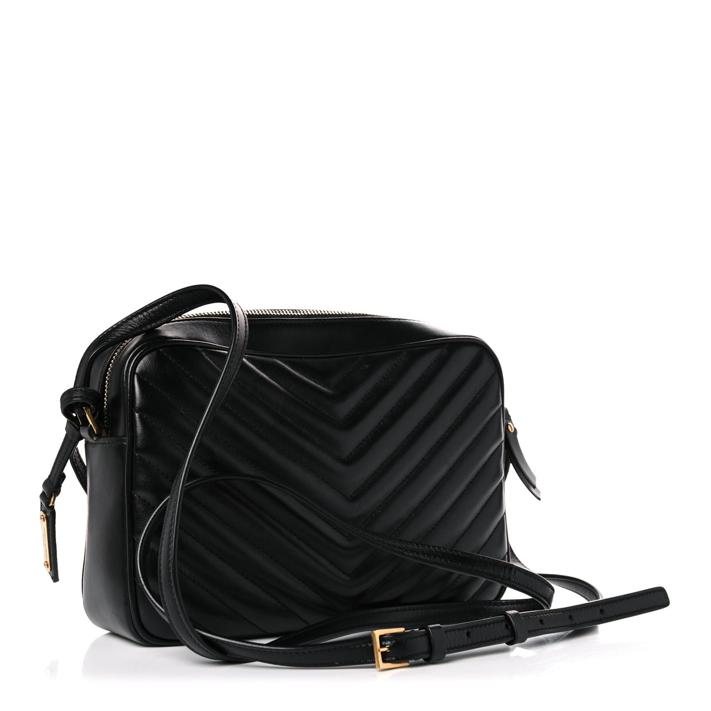 Calfskin Matelasse Monogram Lou Camera Bag Black
