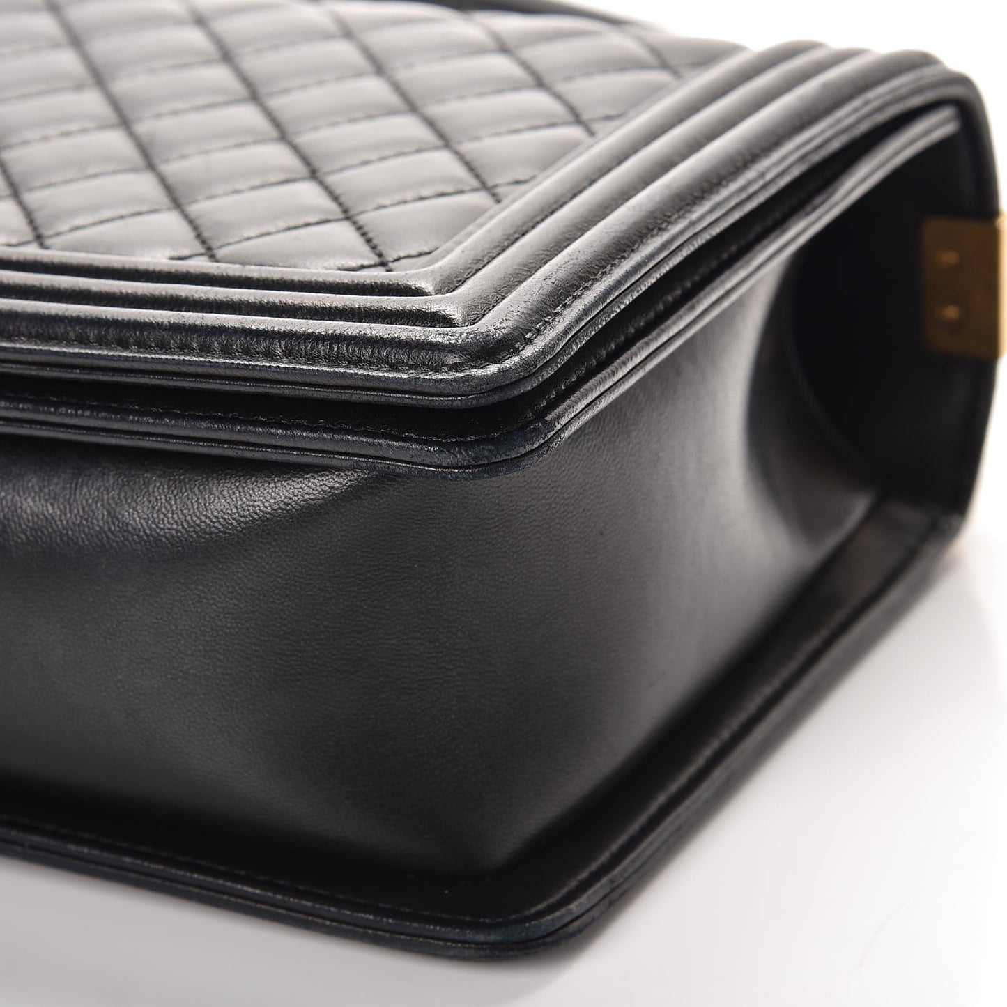 Lambskin Quilted New Medium Boy Flap Black