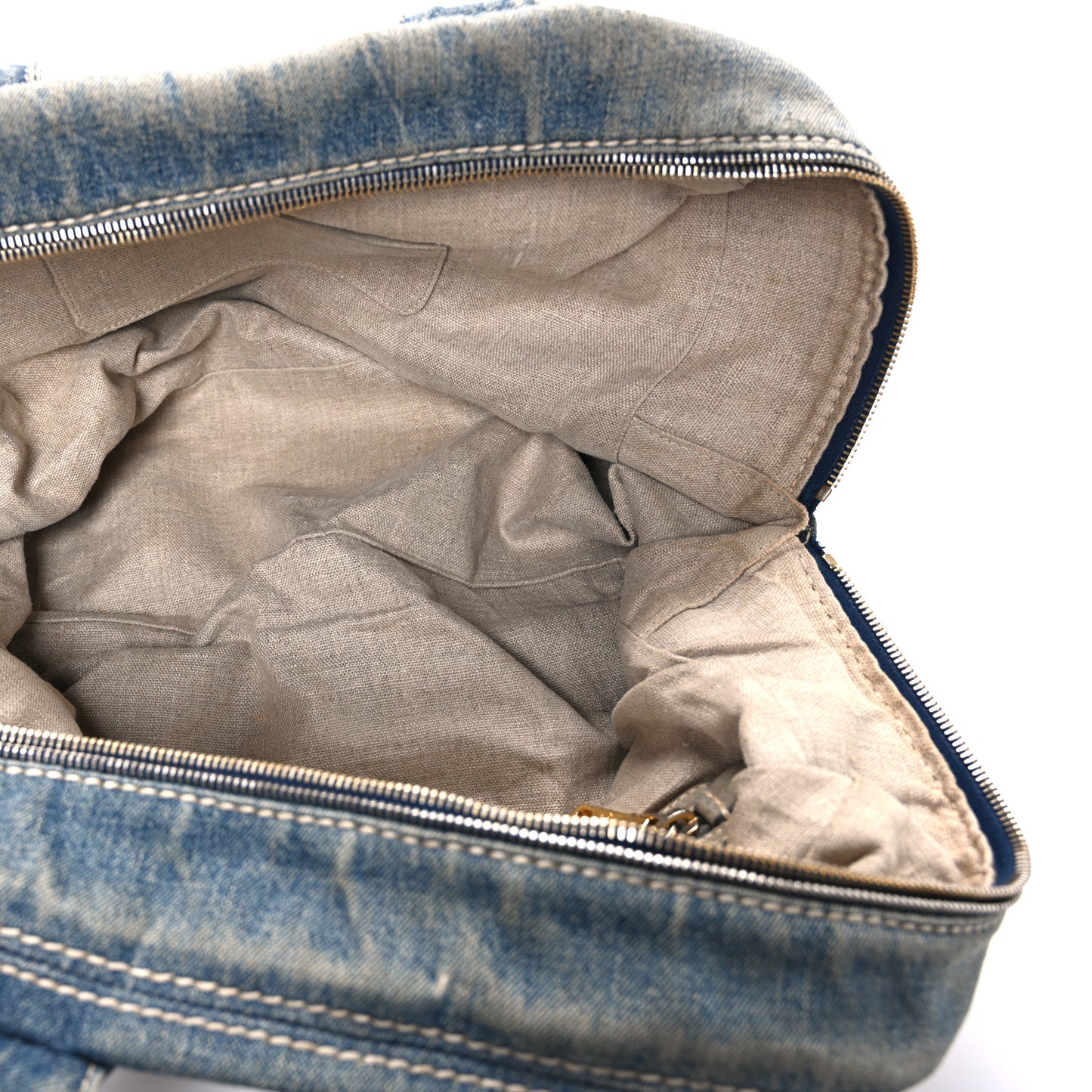 Denim Canapa Logo Shoulder Bag