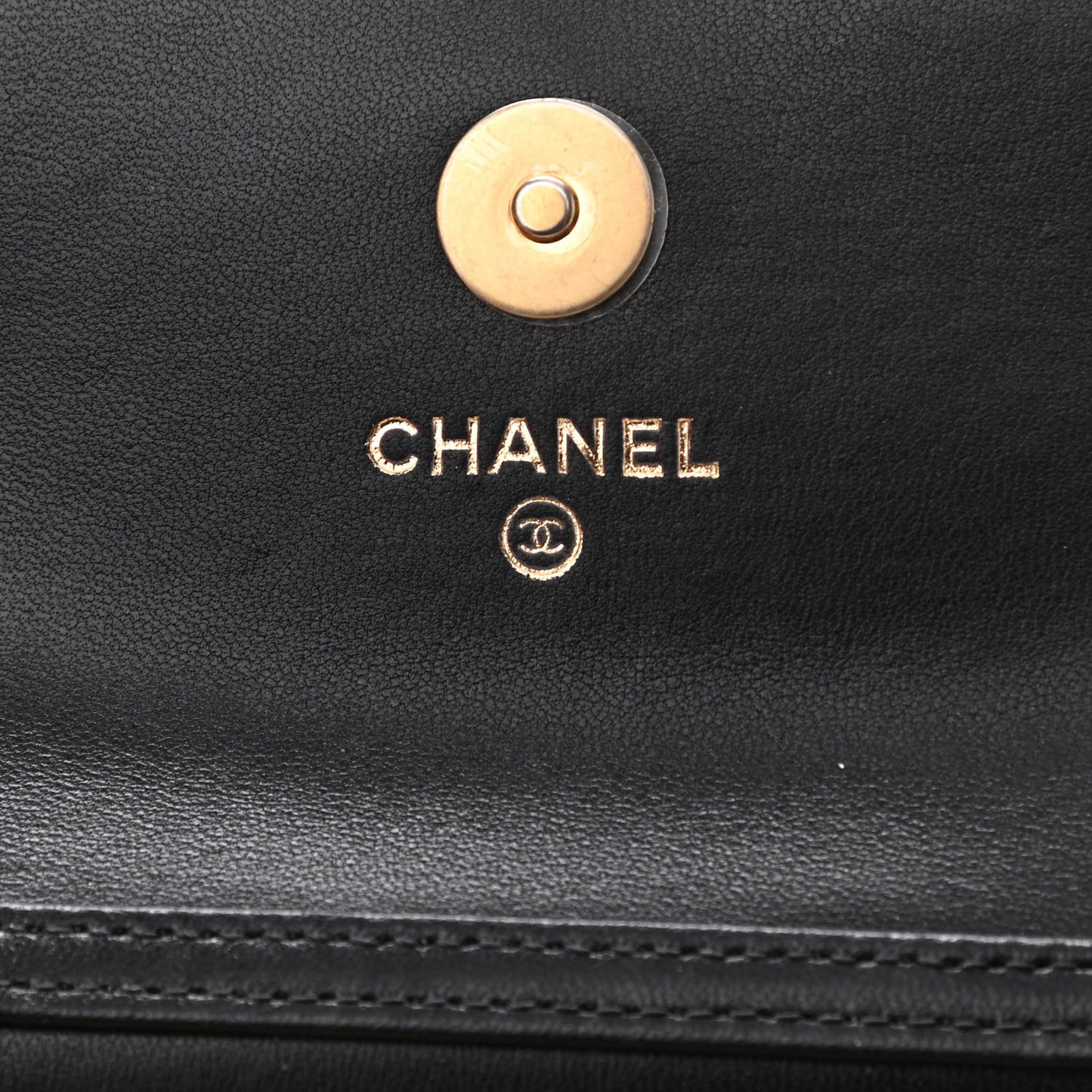 Lambskin Quilted Pearl Crush Flap With Chain Black