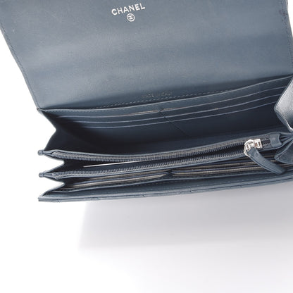 Chanel Lambskin Quilted Large Gusset Flap Wallet Blue 5 of 16