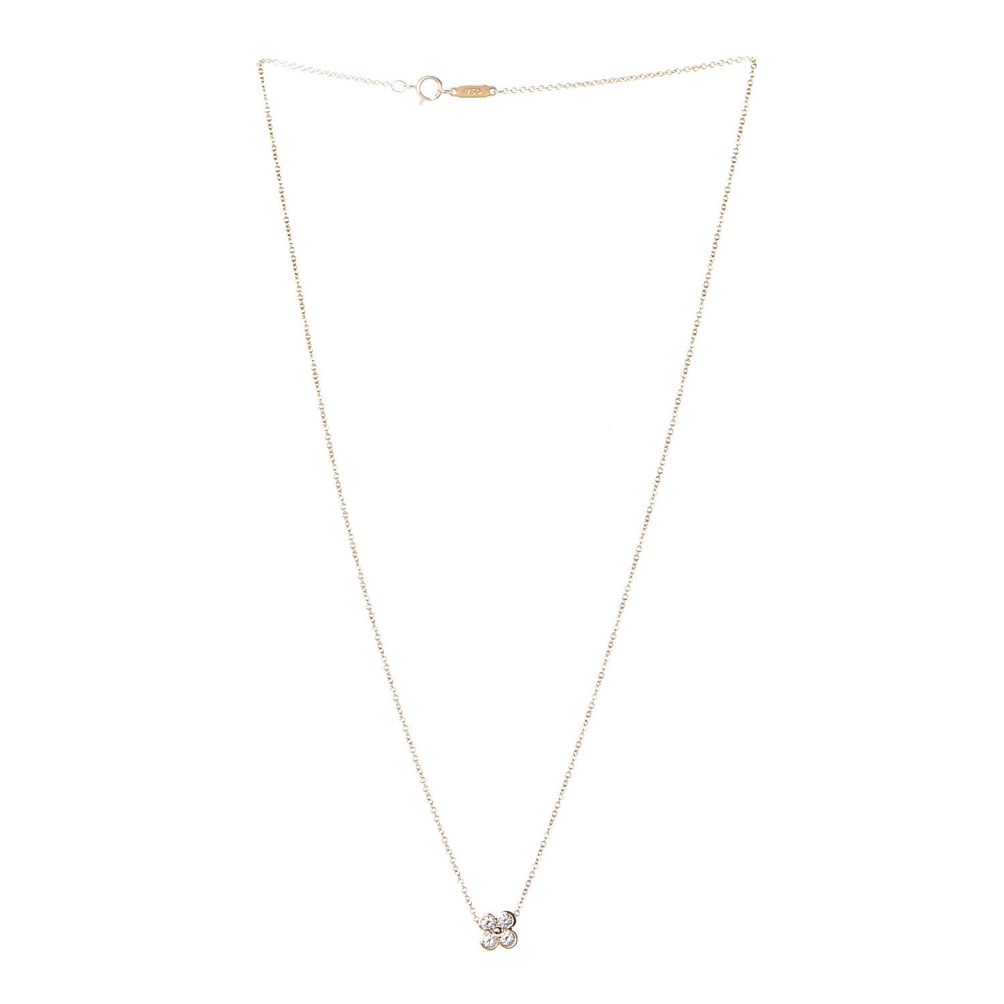 18K Yellow Gold Diamond Lace Pendant Necklace