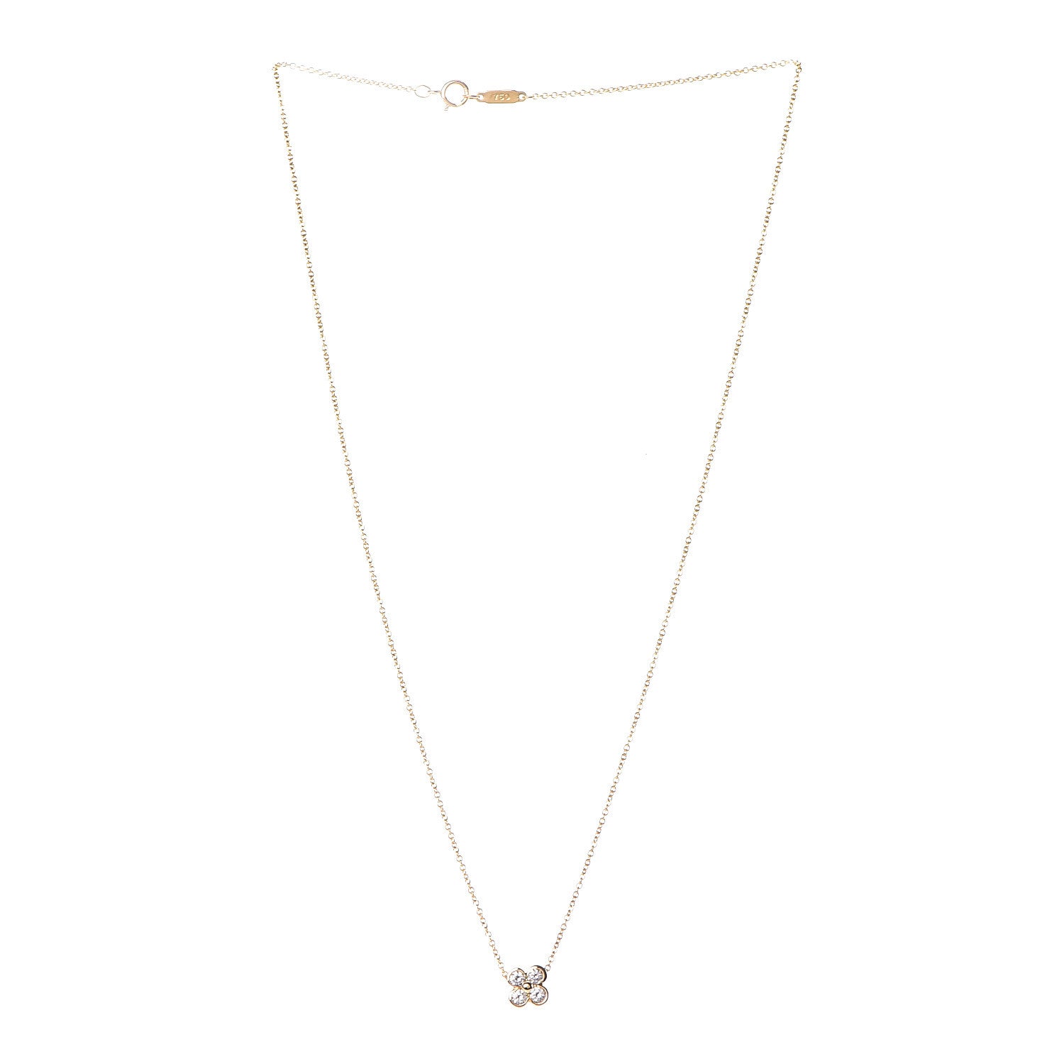 Tiffany 18K Yellow Gold Diamond Lace Pendant Necklace 3 of 6