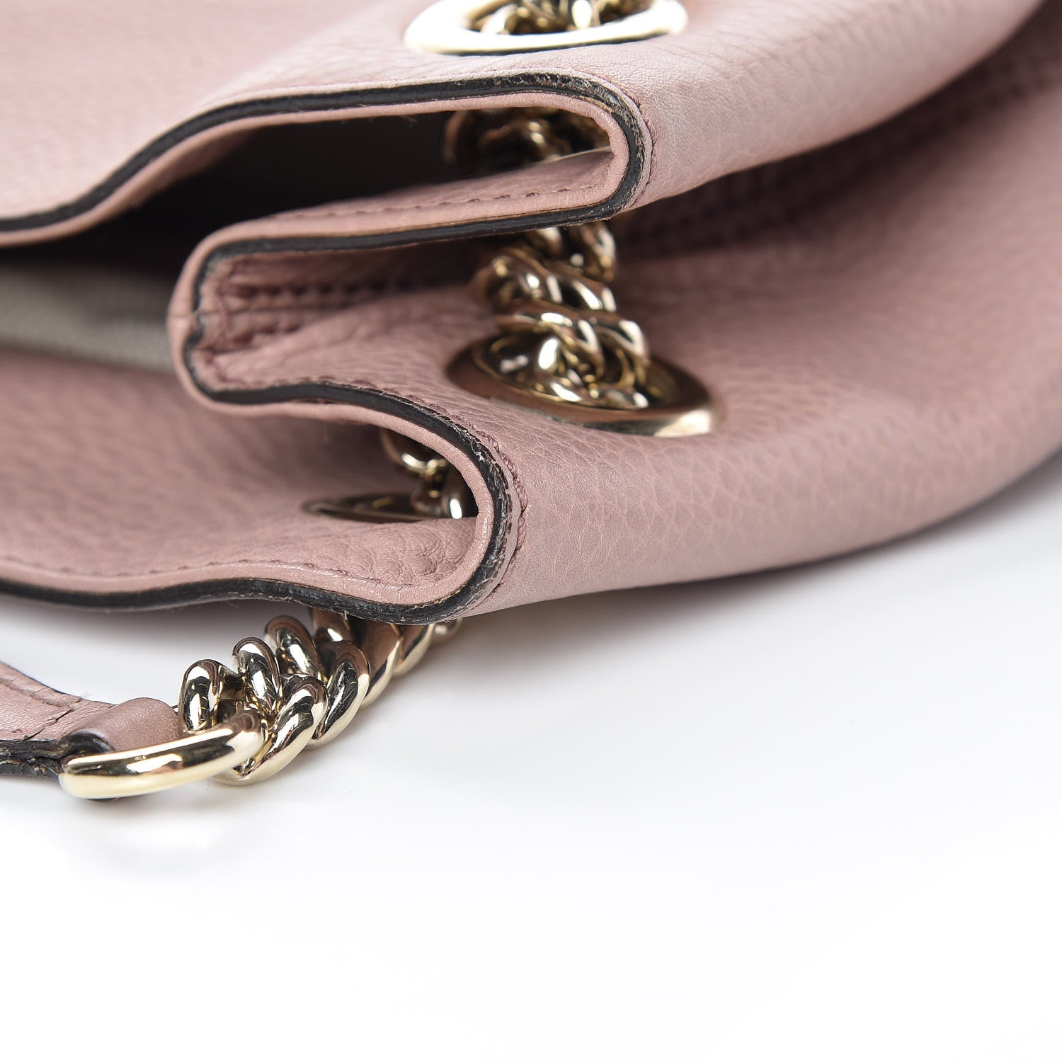 Gucci Pebbled Calfskin Medium Soho Chain Shoulder Bag Dark Cipria 12 of 24