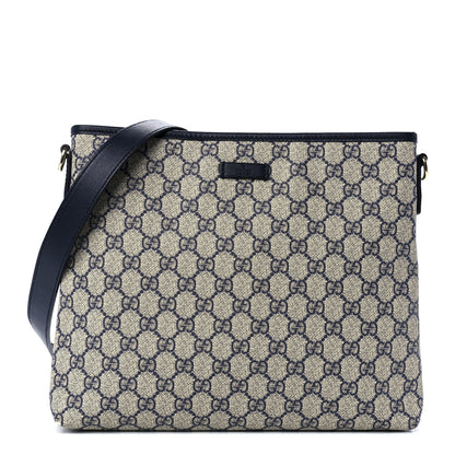 Gucci GG Plus Monogram Medium Flat Messenger Bag Navy 1 of 13