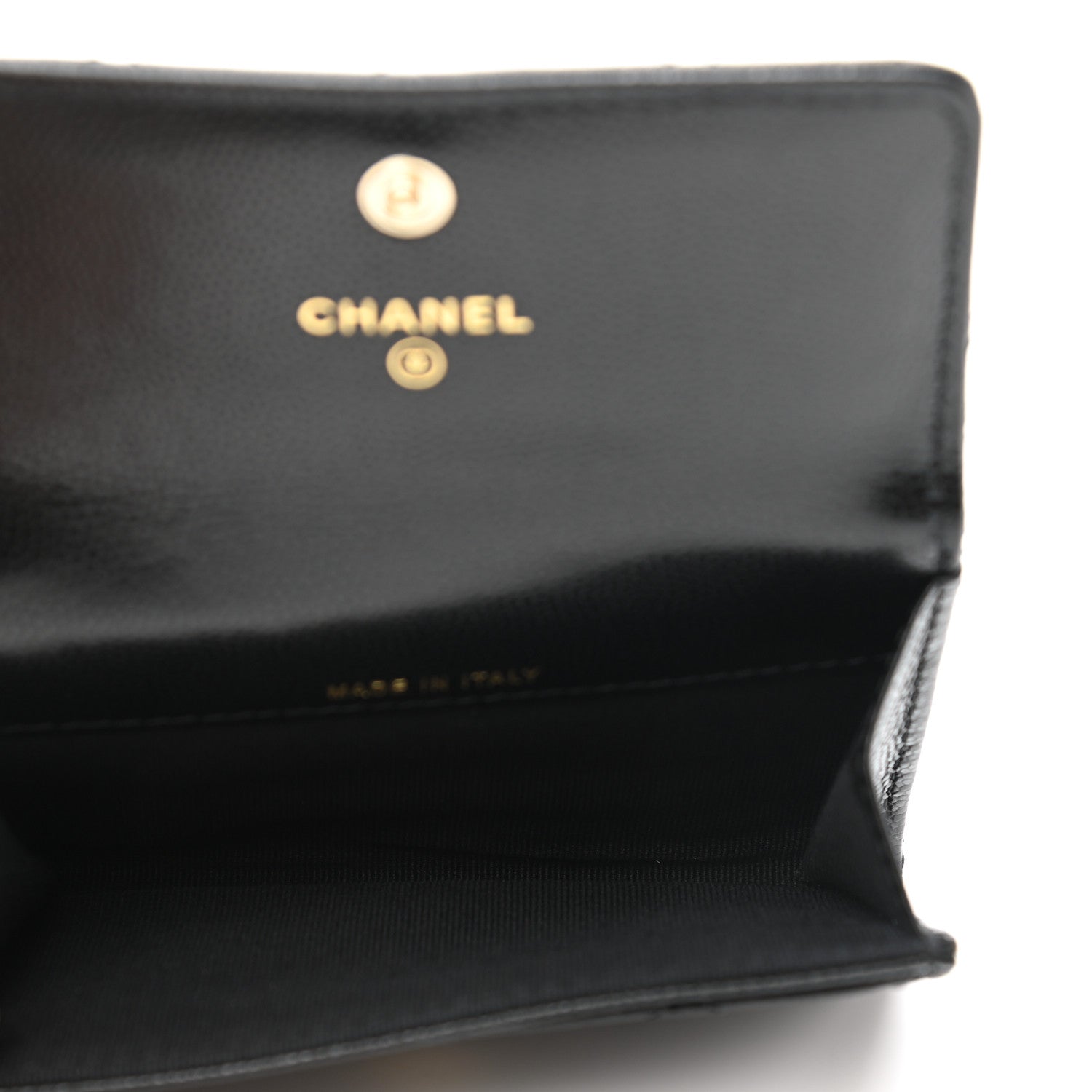 Chanel Caviar Quilted Crystal CC Flap Card Holder Black 5 of 9