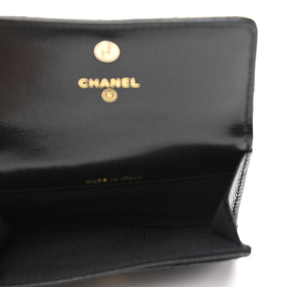 Chanel Caviar Quilted Crystal CC Flap Card Holder Black 5 of 9