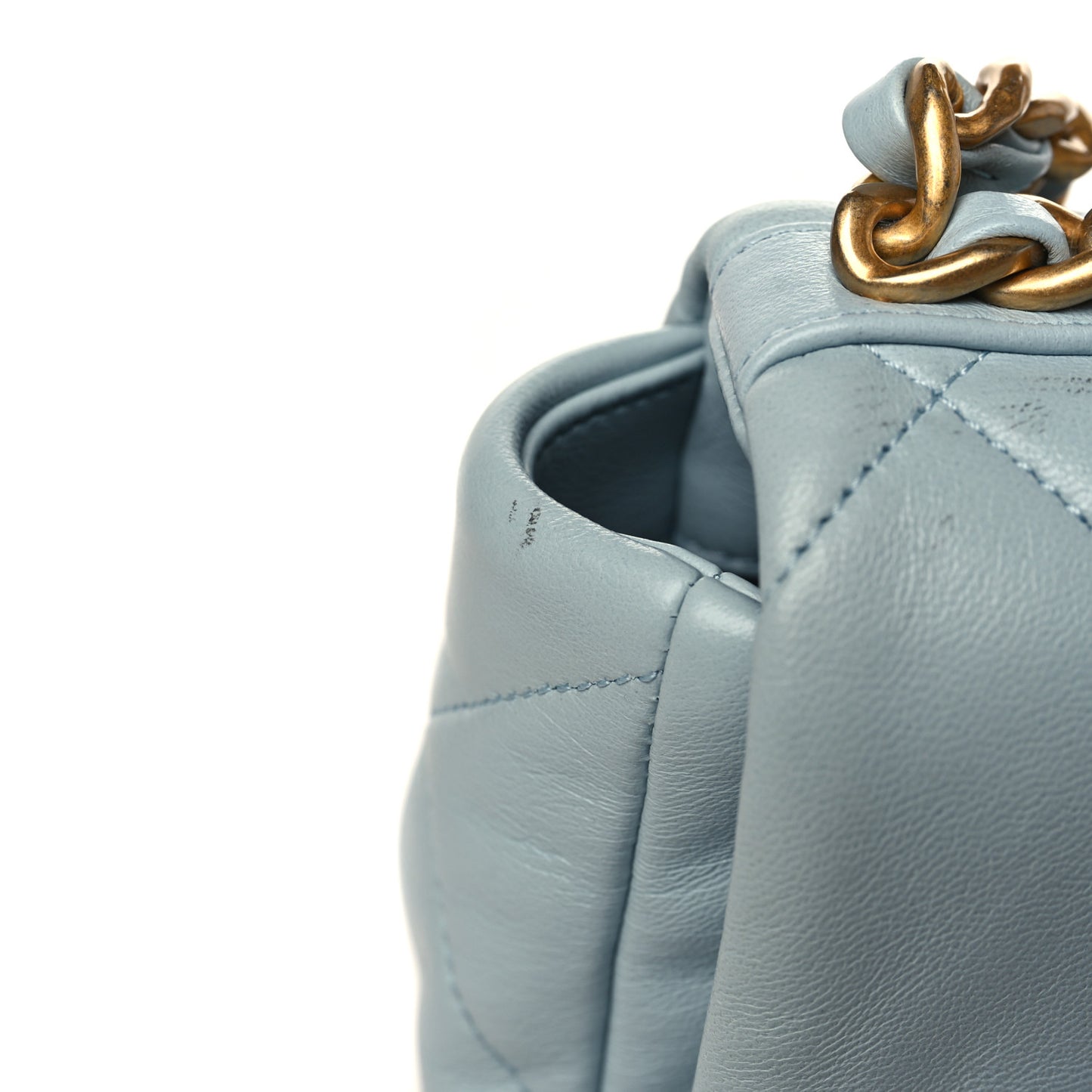 Lambskin Quilted Medium Chanel 19 Flap Light Blue