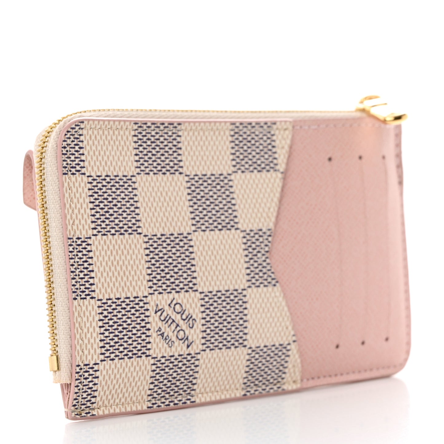 Damier Azur Recto Verso Card Holder Rose Ballerine