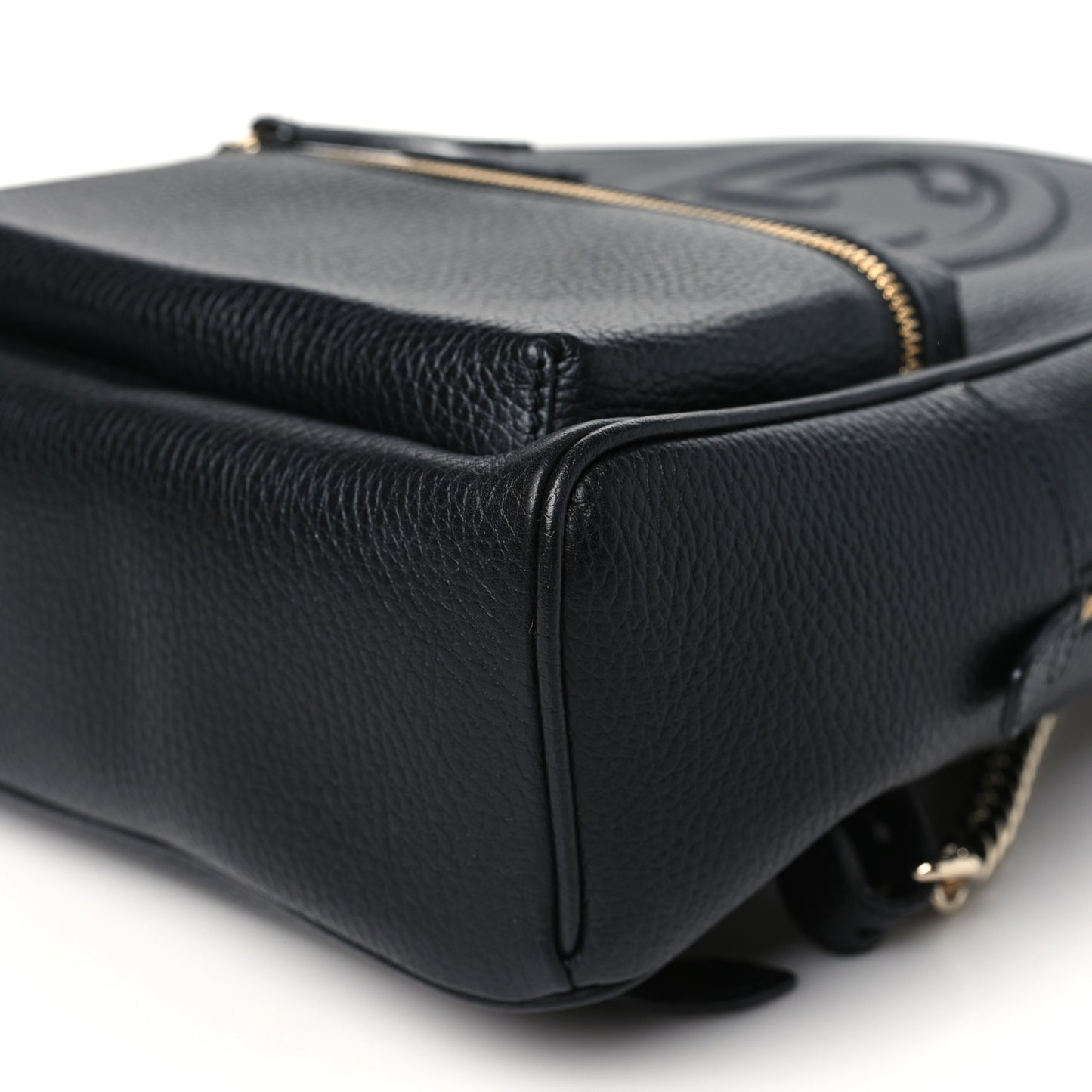 Pebbled Calfskin Soho Chain Backpack Black