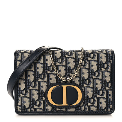 Christian Dior Oblique 30 Montaigne 2-In-1 Pouch Blue 1 of 10