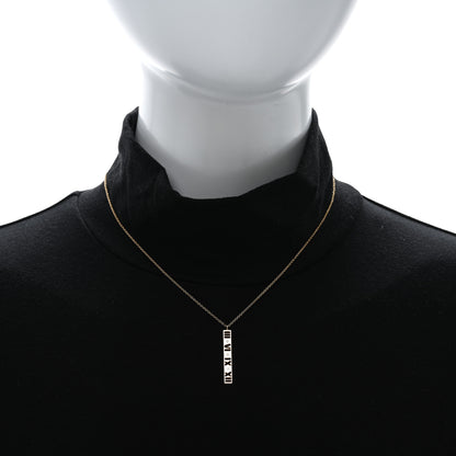 Tiffany 18K Rose Gold Diamond Atlas Bar Pendant Necklace 2 of 5