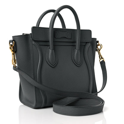 Celine Drummed Calfskin Nano Luggage Kohl 3 of 12