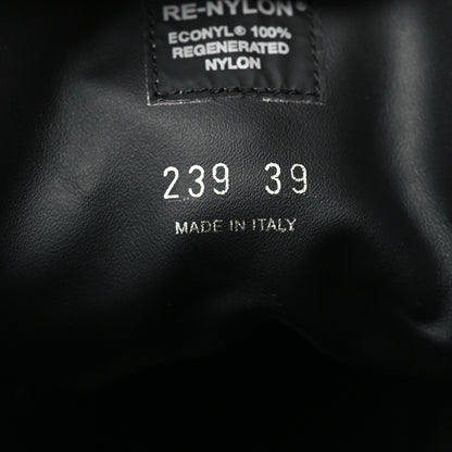 Prada Spazzolato Re-Nylon Metal Triangle Logo Lace Up 55mm Ankle Boots 39 Black 7 of 8