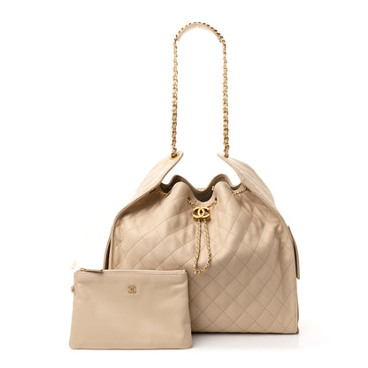 Chanel Caviar Quilted Large Chanel 25 Handbag Beige 2 of 13