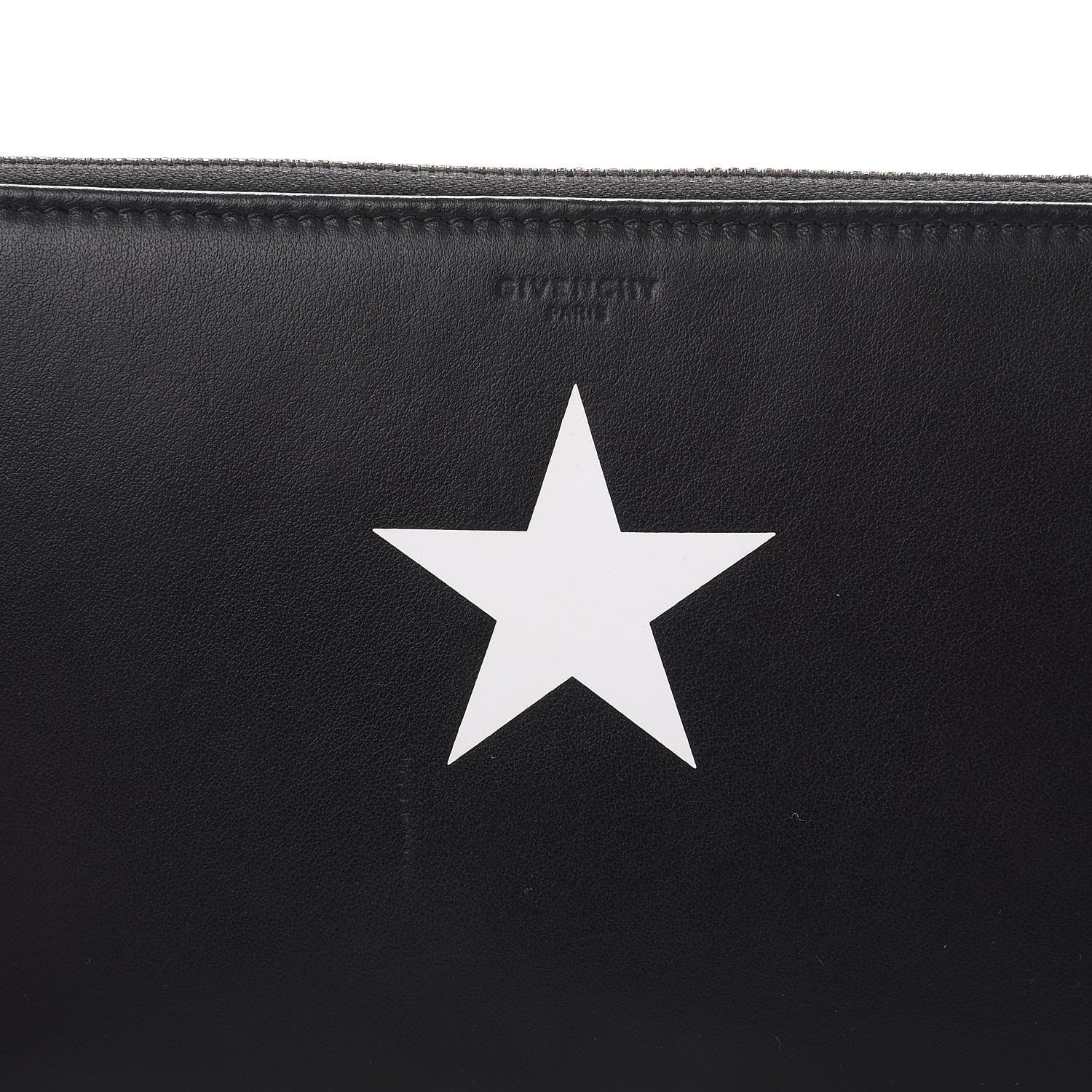 Givenchy Calfskin Star Pandora Zip Around Wallet Black White 6 of 8