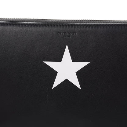 Givenchy Calfskin Star Pandora Zip Around Wallet Black White 6 of 8
