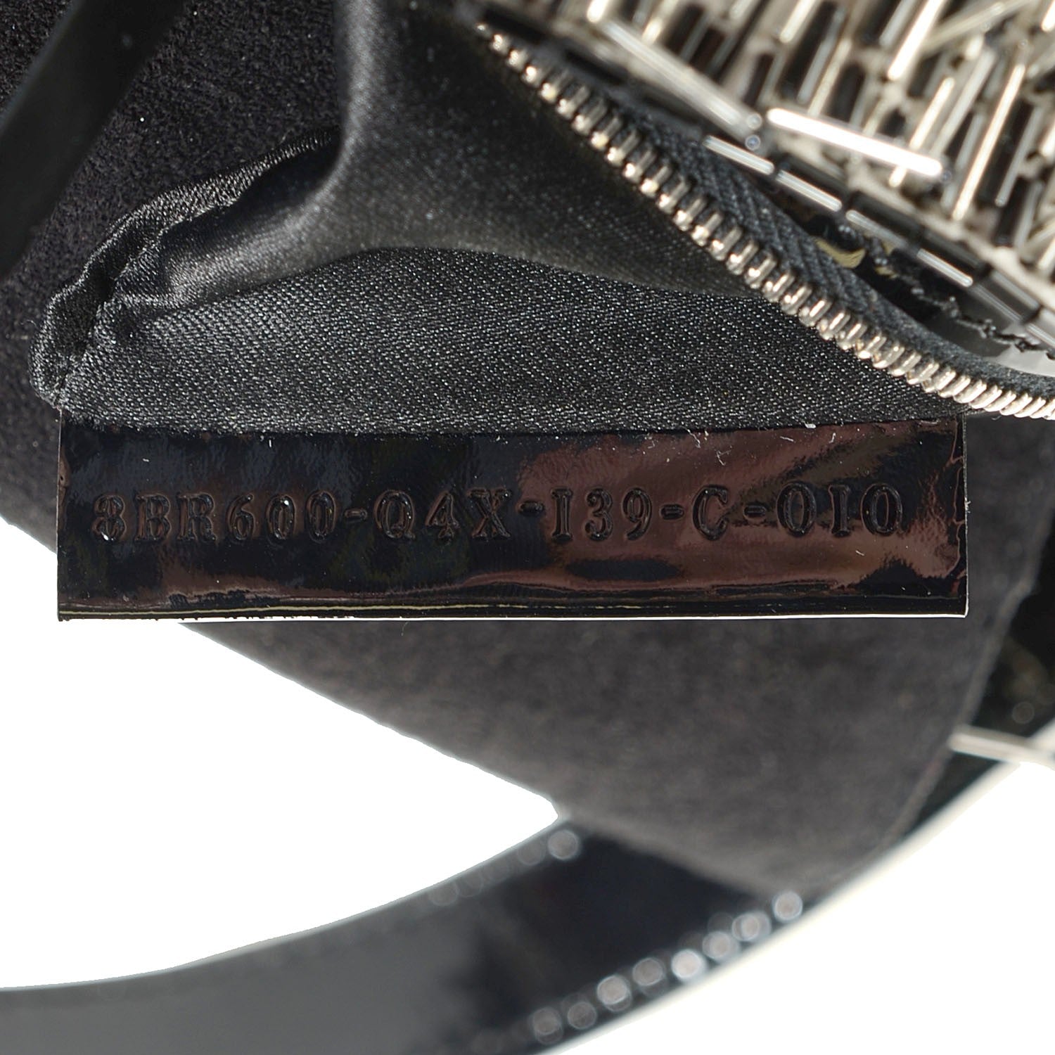 Fendi Beaded Spikes Baguette Gray Black 7 of 11