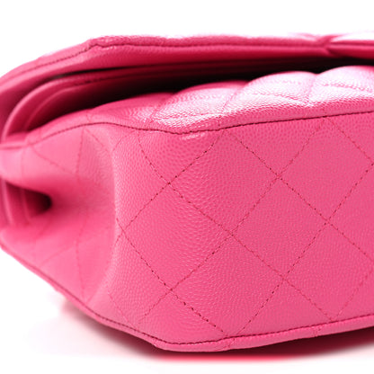 Chanel Caviar Quilted Medium Double Flap Dark Pink 9 of 11