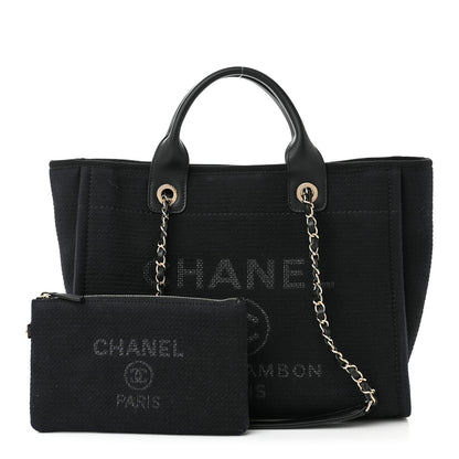 Chanel Mixed Fibers Small Deauville Tote Black 1 of 12