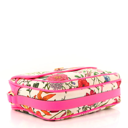 Gucci Canvas Flora Floral Shoulder Bag White Fuchsia Fluo 4 of 11