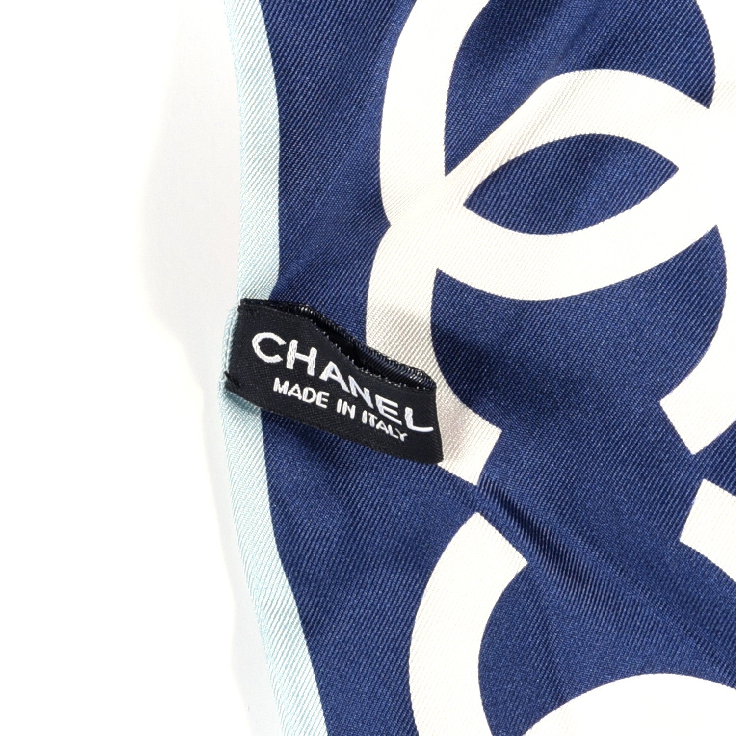 Chanel Silk CC Slim Bandeau Scarf Navy 3 of 3
